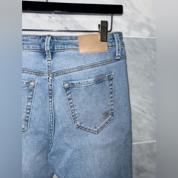 Seven 7 Jeans Womens Size 2 Flare Slim Light Blue High Distressed Felicity - Picture 3 of 9